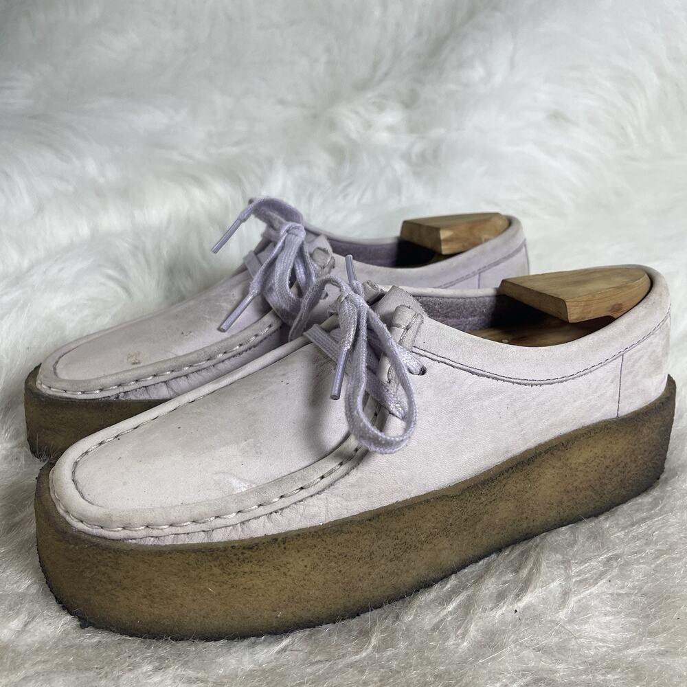 Clarks Originals Wallabee 11826 Pale Light Gray Lavender Suede Women’s 8.5